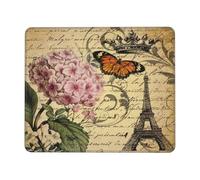 Tapis De Souris Fleur Botanique D'Hortensia De Paris Française Vintage Gamer Mouse Pad Lavable Tapis De Souris De Jeu Durables Tapis De Souris Gaming pour Pc Clavier Bureau 25X30Cm