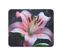 Tapis De Souris, Fleur De Lys Roses Tapis De Souris D'Ordinateur Base en Caoutchouc Tapis Souris Antidérapante Mousepad pour Souris Joueurs Professionnels 25X30Cm