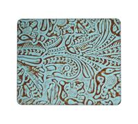 Tapis De Souris Fleur en Cuir Rustique Et Travaillée De Style Western Tapis De Souris De Jeu Étanche Tapis De Souris Gaming Tapis De Bureau pour Clavier Ordinateur Pc 25X30Cm