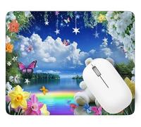 Tapis De Souris Fleur Mouse Pad Petit 25 x 21 cm, Ours Tapis Souris Gamer, Base en Caoutchouc Imperméable et Antidérapante, Vous Une Glisse Ultra-Douce et Un Suivi Optimal pour Travail, Jeux p1j-960