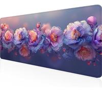 Tapis de Souris Fleur, Rose Tapis Souris XXL 80 x 40 cm Mouse Pad Gaming Accessoire, Lavable, Caoutchouc Antidérapante, Haute Précision et Vitesse, Surface Antidérapante, pour Gamer PjY10034 M-A