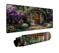 Tapis de Souris Fleur Tapis de Souris Gamer Jardin Mouse Pad Bords Cousus Précision et Vitesse Améliorées pour Decoration Maison Bureau Pc Portable Pc Gamer Clavier sans Fil 600x1400x3mm DBYH-1229