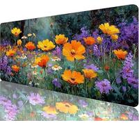 Tapis de Souris Fleur Tapis de Souris Gaming xxl 900x400x3mm,Forêt Mouse Pad Imperméable et Antidérapant les Bords à Double Couture Assurent Durabilité,Tandis Microfibre Précision Cadeaux Homme N1-314