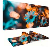 Tapis de Souris Fleurs/Blanc XXL 1500 x 800 mm Grand Tapis Souris Bords Cousus Imperméable Antidérapant Grand Accessoire Bureau étendu pour PC, Portable Améliore Précision et Vitesse. j0zj-623