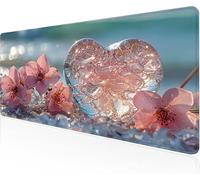 Tapis De Souris Fleurs,Sous Main Bureau Amour Tapis De Souris XXL Gaming 1600x800x3mm Protege Bureau Avec Base AntidéRapante,Durable Et ImperméAble Tissu Texturé Microtissu AméLiore PréCision Y1-871