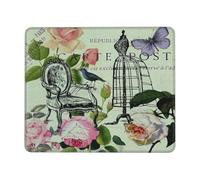 Tapis De Souris Fleurs Vintage du Jardin Botanique Français De Paris Gamer Mouse Pad Durable Mousepad De Bureau avec Bords Surpiqués Accessoires De Jeu Mac Et Pc pour Gaming Bureau 25X30Cm