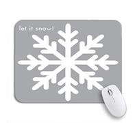 Tapis De Souris Flocon De Neige Blanc sur Un Titre Gris Argenté dans Let Tapis De Souris Carré Base en Caoutchouc Antidérapante Bureau Tapis Souris, pour Ordinateur, 25 x 30cm