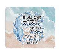 Tapis De Souris, Foi Christianisme Psaume Inspirant Écriture Tapis De Souris Gaming Durable Tapis Souris Résistant À Usure Gamer Mouse Pad pour Pc Joueurs Professionnels 25X30Cm