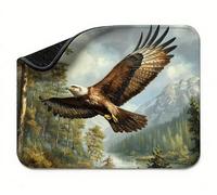 Tapis de Souris Forêt Aigle Tapis de Souris Gamer, Mouse Pad Petit 340 x 280 x 3 mm, Bureau avec Bords Cousus, Surface Spéciale Texturée Résistant à Usure, Base en Caoutchouc Antidérapante t0s-682