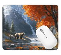 Tapis De Souris Forêt Mouse Pad Petit 25 x 21 cm, Ours Tapis Souris Gamer, Base en Caoutchouc Imperméable et Antidérapante, Vous Une Glisse Ultra-Douce et Un Suivi Optimal pour Travail, Jeux p1j-286