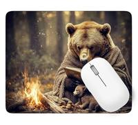 Tapis De Souris Forêt Mouse Pad Petit 25 x 21 cm, Ours Tapis Souris Gamer, Base en Caoutchouc Imperméable et Antidérapante, Vous Une Glisse Ultra-Douce et Un Suivi Optimal pour Travail, Jeux p1j-624