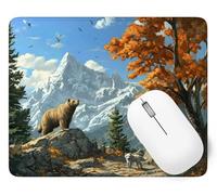 Tapis De Souris Forêt Mouse Pad Petit 25 x 21 cm, Ours Tapis Souris Gamer, Base en Caoutchouc Imperméable et Antidérapante, Vous Une Glisse Ultra-Douce et Un Suivi Optimal pour Travail, Jeux p1j-625