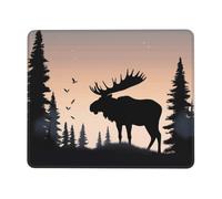 Tapis De Souris Forêt Sauvage De Pins De Moose Mountain Bureau Tapis Souris Résistant À Usure Tapis De Souris Antidérapant, pour Ordinateur, Ordinateur Portable, 25x30cm