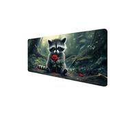 Tapis de Souris ForêT, Tapis Souris XXL Gaming 1000x500x3mm Antidérapant Étanche Base en Caoutchouc Mouse Pad, Desk Mat avec Bords Cousus, Précision Améliorées pour PC, Gamer, (Raton Laveur) D1-789