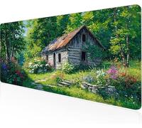 Tapis De Souris Forêts,Sous Main Bureau Maisons Tapis De Souris XXL Gaming 1600x800x3mm Protege Bureau Avec Base AntidéRapante,Durable Et ImperméAble Tissu Texturé Microtissu AméLiore PréCision Y1-58