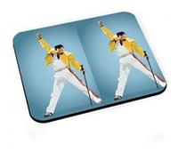 Tapis de souris Freddie mercury dessin veste jaune pantalon blanc et rouge Rouge G