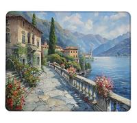 Tapis de Souris Front De Mer Gaming Tapis Souris Bord Cousu et Base en Caoutchouc Mousepad Imperméable Mouse Pad Améliorées Vitesse la précision pour PC Portable, Gaming Accessoires 240x200x3mm H0-253