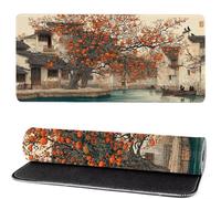 Tapis de Souris Fruit, Tapis de Souris XXL Ville 500x250x3mm, Large Mouse Pad Gaming, Coudre Les Bords, Antidérapant Rubber Base Mouse Pad, for Office and Gaming, comme Cadeaux pour Hommes MM-661