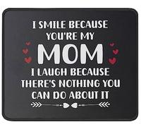 Tapis De Souris Funny Humor I Smile Because You're My Mom Great Tapis De Bureau Comfortable Mousepad Parfait sous-Main pour Table Claviers Travail 25X30CM