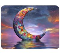 Tapis de Souris Galaxie Tapis de Souris Gaming 250x210x3mm, Mouse Pad Jeux e-Sport, Glisse Fluide Contrôle Stable & Silencieux Base en Caoutchouc Antidérapant pour Bureau, PC, Laptop (Lune), Model753