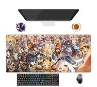 Tapis de Souris Game Genshin Yae Miko Raiden Shogun Keqing Ganyu | Tapis de Souris XXL Imperméable (90 cm x 40 cm x 3 mm) | Base Antidérapante en Caoutchouc (4)