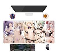Tapis de Souris Game Genshin Yae Miko Raiden Shogun Keqing Ganyu | Tapis de Souris XXL Imperméable (90 cm x 40 cm x 3 mm) | Base Antidérapante en Caoutchouc (5)