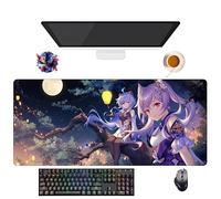 Tapis de Souris Game Genshin Yae Miko Raiden Shogun Keqing Ganyu | Tapis de Souris XXL Imperméable (90 cm x 40 cm x 3 mm) | Base Antidérapante en Caoutchouc (2)