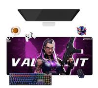Tapis de Souris Game Valorant Jett Omen Phoenix Viper | Tapis de Souris Gamer XL | Usage Bureau, Étude & Maison | Base Antidérapante + Surface Douce (1, 35.4" × 15.7" × 0.12")
