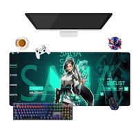 Tapis de Souris Game Valorant Jett Omen Phoenix Viper | Tapis de Souris Gamer XL | Usage Bureau, Étude & Maison | Base Antidérapante + Surface Douce (3, 35.4" × 15.7" × 0.12")