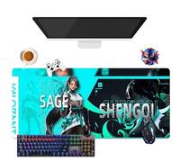 Tapis de Souris Game Valorant Jett Omen Phoenix Viper | Tapis de Souris Gamer XL | Usage Bureau, Étude & Maison | Base Antidérapante + Surface Douce (8, 35.4" × 15.7" × 0.12")