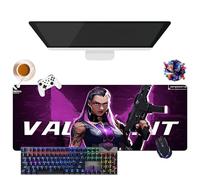 Tapis de Souris Game Valorant Jett Omen Phoenix Viper | Tapis de Souris Gamer XL | Usage Bureau, Étude & Maison | Base Antidérapante + Surface Douce (1, 31.5" × 11.8" × 0.12")