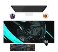 Tapis de Souris Game Valorant Jett Omen Phoenix Viper | Tapis Gamer XXL (90 x 40 cm) | Base Antidérapante + Surface Douce | Parfait pour Bureau et Gaming (13)