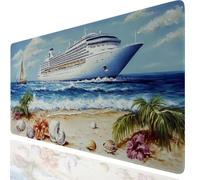 Tapis de Souris Gamer 1000x500x3mm, Bateau Tapis de Souris Océan avec Bords Surpiqués Accessoires Bureau Travail, Migliora la Precisione e la Velocità, Convient pour la Maison et Le Bureau GKfr-6200