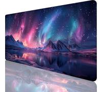 Tapis de Souris Gamer 1200 x 600 x 3 mm, Grand Tapis de Souris Noir, Aurore Mouse Pad Imperméable et Antidérapant, Multifonction Grand sous Main Bureau pour Clavier et Souris, Decoration Maison 53-FI