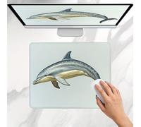 Tapis de Souris Gamer 220x180x3mm, Tapis de Souris Petit Gris Dauphin Modèle, Base en Caoutchouc Antidérapante, Une Glisse Ultra-Douce Un Suivi Optimal, Imperméable Mouse Pad pour Bureau, Jeu j0j-211