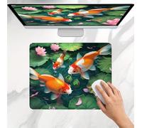 Tapis de Souris Gamer 220x180x3mm, Tapis de Souris Petit Vert Lotus Modèle, Base en Caoutchouc Antidérapante, Une Glisse Ultra-Douce Un Suivi Optimal, Imperméable Mouse Pad pour Bureau, Jeu j0j-243