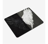 Tapis de Souris Gamer 240x200x3mm, Tapis Souris Noir Blanc sous Main Bureau Aile Mouse Pad Imperméable, avec Base en Caoutchouc, avec Bord Cousu Mousepad, Portable Gaming Accessoire Bureau S0-715