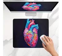Tapis de Souris Gamer 250x200x3mm, Tapis de Souris Petit Couleur cœur Modèle, Base en Caoutchouc Antidérapante, Une Glisse Ultra-Douce Un Suivi Optimal, Imperméable Mouse Pad pour Bureau, Jeu j0j-473