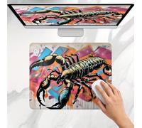 Tapis de Souris Gamer 250x200x3mm, Tapis de Souris Petit noir Scorpion Modèle, Base en Caoutchouc Antidérapante, Une Glisse Ultra-Douce Un Suivi Optimal, Imperméable Mouse Pad pour Bureau, Jeu j0j-235