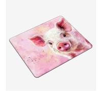 Tapis de Souris Gamer 260x210x3mm, Tapis Souris Rose sous Main Bureau Cochon Mouse Pad Imperméable, avec Base en Caoutchouc, avec Bord Cousu Mousepad, Portable Gaming Accessoire Bureau Cadeaux S0-125