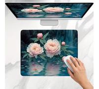 Tapis de Souris Gamer 300x250x3mm, Tapis de Souris Petit lac Pivoine Modèle, Base en Caoutchouc Antidérapante, Une Glisse Ultra-Douce Un Suivi Optimal, Imperméable Mouse Pad pour Bureau, Jeu j0j-406
