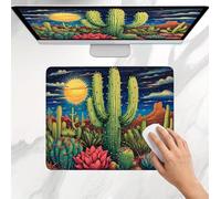 Tapis de Souris Gamer 300x250x3mm, Tapis de Souris Petit Vert Cactus Modèle, Base en Caoutchouc Antidérapante, Une Glisse Ultra-Douce Un Suivi Optimal, Imperméable Mouse Pad pour Bureau, Jeu j0j-362