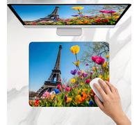 Tapis de Souris Gamer 340x280x3mm, Tapis de Souris Petit Couleur Tour Fer Modèle, Base en Caoutchouc Antidérapante, Une Glisse Ultra-Douce Un Suivi Optimal, Imperméable Mouse Pad Bureau Jeu j0j-229
