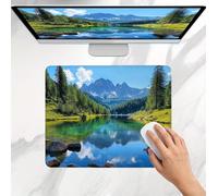 Tapis de Souris Gamer 340x280x3mm, Tapis de Souris Petit forêt lac Modèle, Base en Caoutchouc Antidérapante, Une Glisse Ultra-Douce Un Suivi Optimal, Imperméable Mouse Pad pour Bureau, Jeu j0j-448