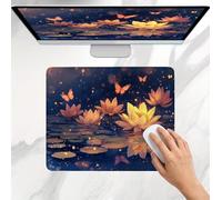 Tapis de Souris Gamer 340x280x3mm, Tapis de Souris Petit rêve Lotus Modèle, Base en Caoutchouc Antidérapante, Une Glisse Ultra-Douce Un Suivi Optimal, Imperméable Mouse Pad pour Bureau, Jeu j0j-52