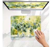 Tapis de Souris Gamer 340x280x3mm, Tapis de Souris Petit vert abstrait Modèle, Base en Caoutchouc Antidérapante, Une Glisse Ultra-Douce Un Suivi Optimal, Imperméable Mouse Pad pour Bureau, Jeu j0j-173