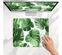 Tapis de Souris Gamer 340x280x3mm, Tapis de Souris Petit Vert Feuille Modèle, Base en Caoutchouc Antidérapante, Une Glisse Ultra-Douce Un Suivi Optimal, Imperméable Mouse Pad pour Bureau, Jeu j0j-176