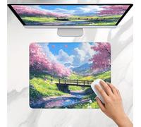 Tapis de Souris Gamer 420x350x3mm, Tapis de Souris Petit Rose Vert Modèle, Base en Caoutchouc Antidérapante, Une Glisse Ultra-Douce Un Suivi Optimal, Imperméable Mouse Pad pour Bureau, Jeu j0j-64