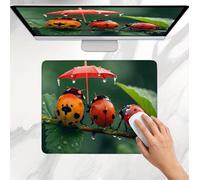 Tapis de Souris Gamer 420x350x3mm, Tapis de Souris Petit vert coccinelle Modèle, Base en Caoutchouc Antidérapante, Une Glisse Ultra-Douce Un Suivi Optimal,Imperméable Mouse Pad pour Bureau Jeu j0j-228