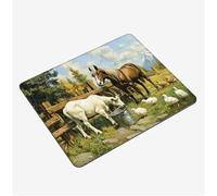 Tapis de Souris Gamer 420x350x3mm, Tapis Souris Brun sous Main Bureau Cheval Mouse Pad Imperméable, avec Base en Caoutchouc, avec Bord Cousu Mousepad, Portable Gaming Accessoire Bureau Cadeaux S0-301